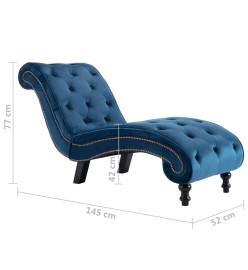 Chaise longue Bleu Velours