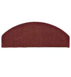 Tapis de marches d'escalier 15 pcs Rouge 65x24x4 cm