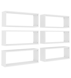 Étagères cube murales 6 pcs Blanc 60x15x23 cm Aggloméré