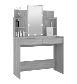 Coiffeuse avec LED Sonoma gris 96x40x142 cm