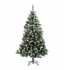 Sapin de Noël artificiel articulé 300 LED et boules 210 cm