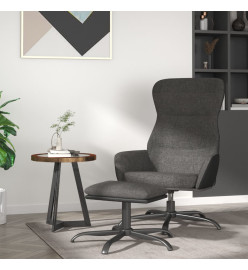 Chaise de relaxation avec tabouret Gris foncé Tissu