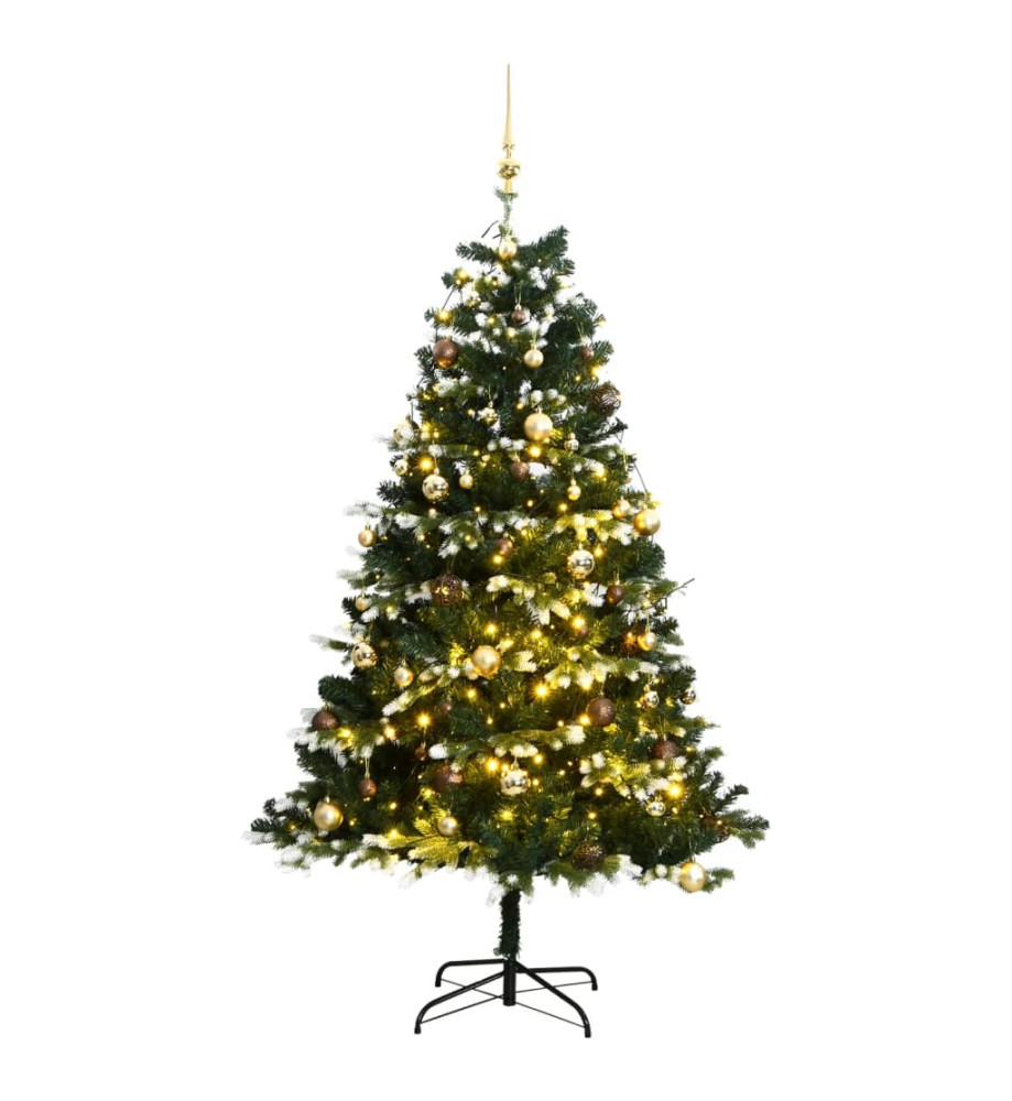 Sapin de Noël artificiel articulé 300 LED et boules 180 cm