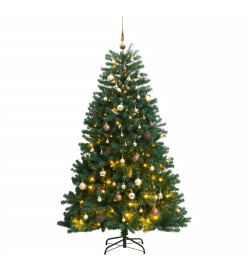 Sapin de Noël artificiel articulé 300 LED et boules 210 cm