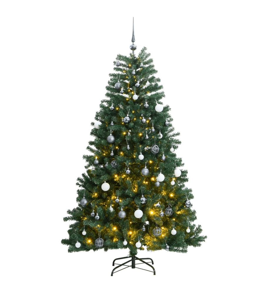 Sapin de Noël artificiel articulé 300 LED et boules 270 cm