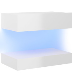 Table de chevet Blanc brillant 60x35 cm Aggloméré