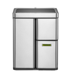 EKO Poubelle à capteur Mirage Plus 1x30 L + 2x15 L Argenté mat