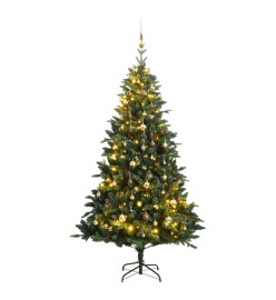 Sapin de Noël artificiel articulé 300 LED et boules 180 cm