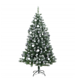 Sapin de Noël artificiel articulé 300 LED et boules 210 cm