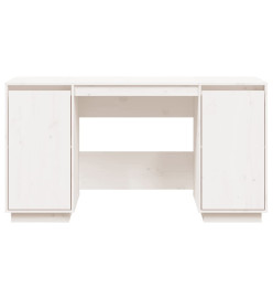 Bureau blanc 140x50x75 cm bois massif de pin