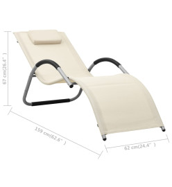 Chaise longue Textilène Crème et gris