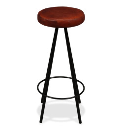 Tabourets de bar lot de 2 cuir véritable