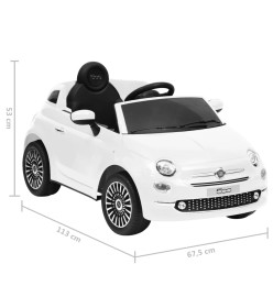 Voiture électrique pour enfants Fiat 500 Blanc