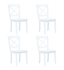 Ensemble de salle à manger 5 pcs Bois d'hévéa Blanc