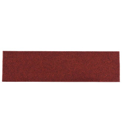 Tapis d'escalier autocollants Rectangulaire 15pcs 76x20cm Rouge