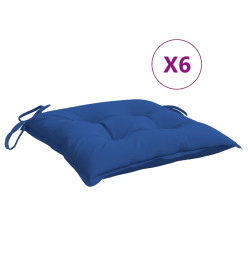 Coussins de chaise 6 pcs bleu 50x50x7 cm tissu oxford