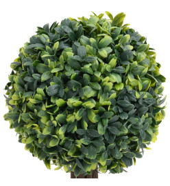 Plantes de buis artificiel 2 pcs avec pots Boule Vert 56 cm