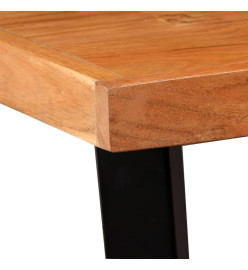 Ensemble de bar 3 pcs Bois d'acacia massif et cuir véritable