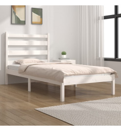 Cadre de lit Blanc Bois de pin massif 90x200 cm