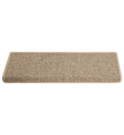 Tapis d'escalier autocollants 15 pcs 65x21x4 cm Beige foncé