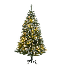 Sapin de Noël artificiel articulé 150 LED et boules 150 cm