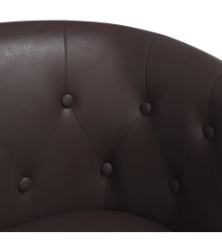 Fauteuil cabriolet avec repose-pied marron similicuir