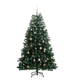 Sapin de Noël artificiel articulé 150 LED et boules 150 cm