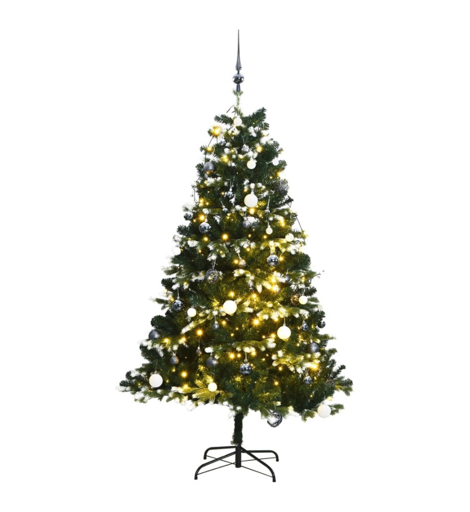 Sapin de Noël artificiel articulé 150 LED et boules 120 cm