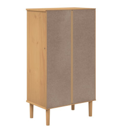 Armoire à chaussures SENJA aspect rotin marron bois massif