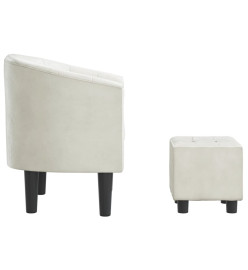 Fauteuil cabriolet avec repose-pied blanc similicuir