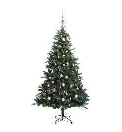 Sapin de Noël artificiel articulé 300 LED et boules 210 cm