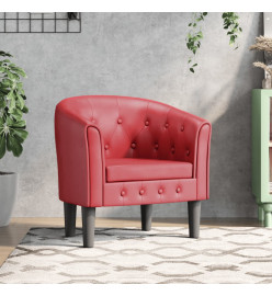 Fauteuil cabriolet rouge bordeaux similicuir