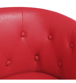 Fauteuil cabriolet avec repose-pied rouge similicuir