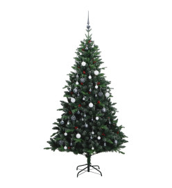 Sapin de Noël artificiel articulé 150 LED et boules 120 cm