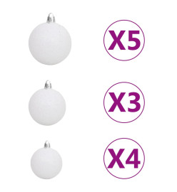 Sapin de Noël artificiel articulé 150 LED et boules 120 cm