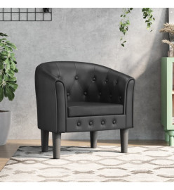 Fauteuil cabriolet noir similicuir