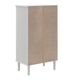 Armoire à chaussures SENJA aspect rotin blanc bois massif