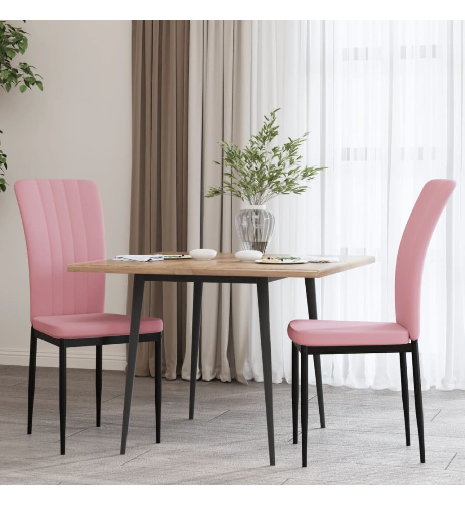 Chaises à manger lot de 2 Rose Velours