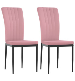 Chaises à manger lot de 2 Rose Velours