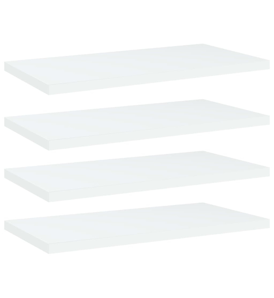 Panneaux de bibliothèque 4 pcs Blanc 40x20x1,5 cm Aggloméré