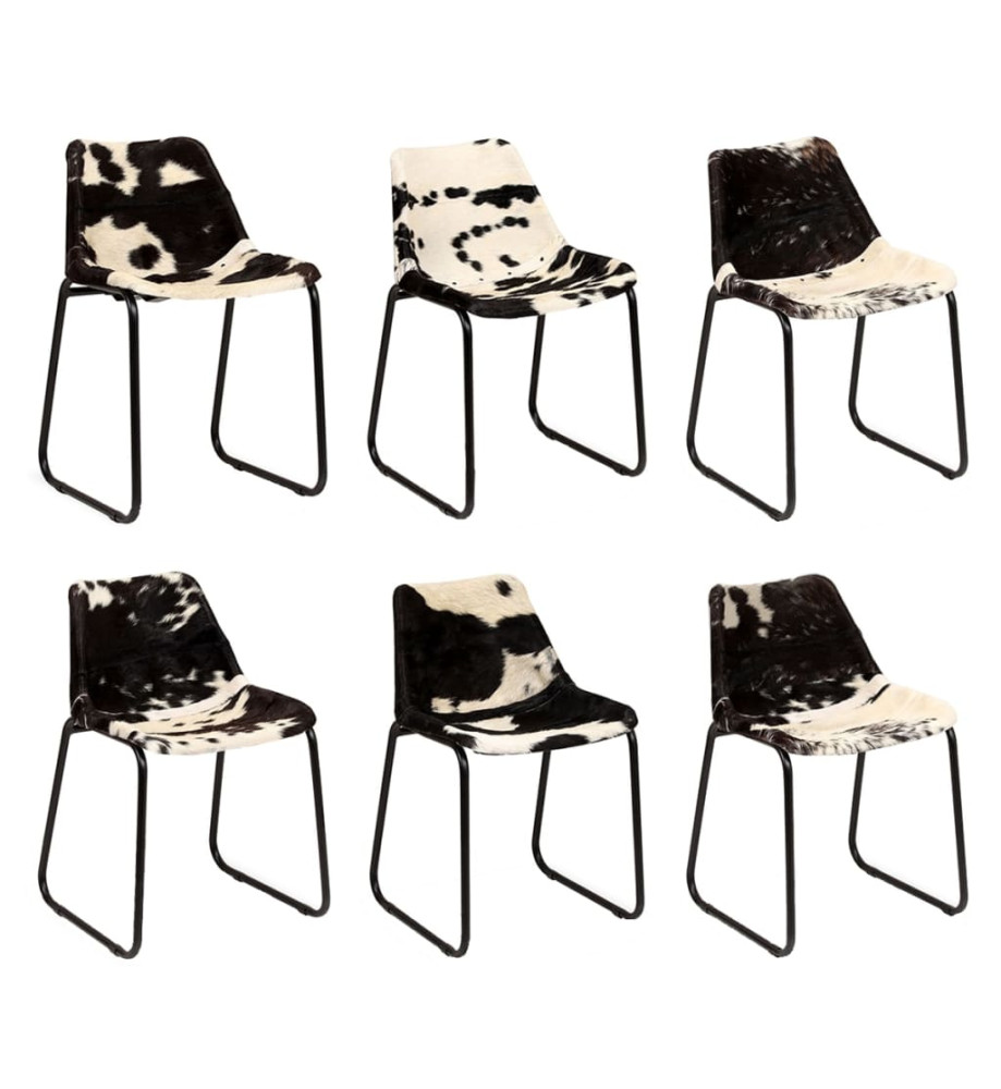 Chaises à manger lot de 6 cuir véritable de chèvre