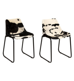 Chaises à manger lot de 2 cuir véritable de chèvre