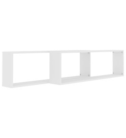 Étagères cube murales 2 pcs Blanc 100x15x30 cm Aggloméré