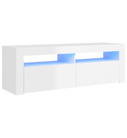 Meuble TV avec lumières LED blanc brillant 120x35x40 cm