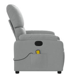 Fauteuil de massage inclinable Gris clair Tissu