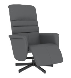 Fauteuil inclinable avec repose-pieds gris similicuir