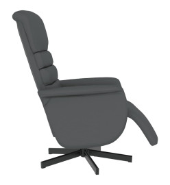 Fauteuil inclinable avec repose-pieds gris similicuir