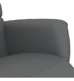 Fauteuil inclinable avec repose-pieds gris similicuir