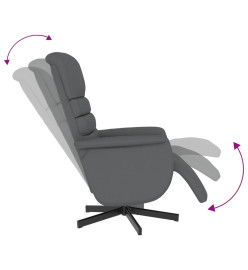 Fauteuil inclinable avec repose-pieds gris similicuir