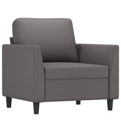 Fauteuil avec repose-pied Gris 60 cm Similicuir